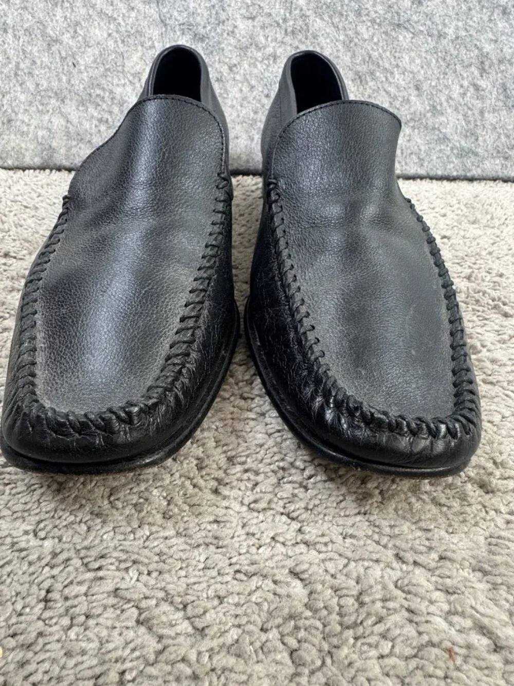 Giorgio Armani Mens Loafers Black Leather Sz 42 Slip On Italy Driving